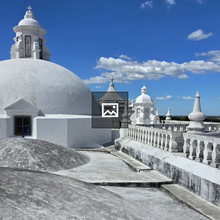 White domes and blue sky