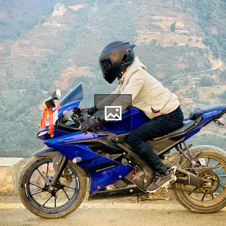Motorcycle Rider in Helmet
