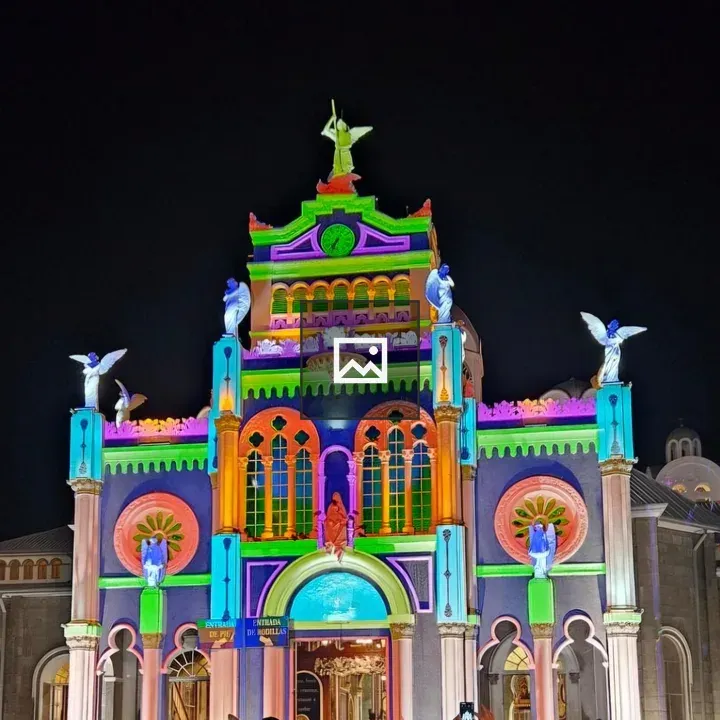 Church Illuminated at Night