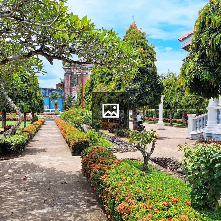 Garden Path with Hedges and Columns