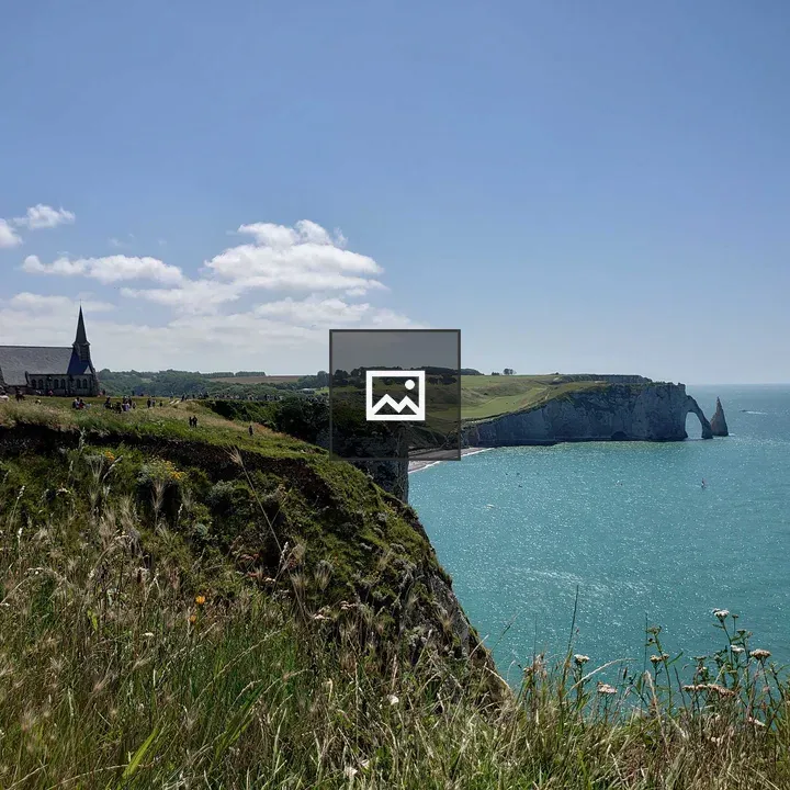 Étretat Coastline with Cliffside Church