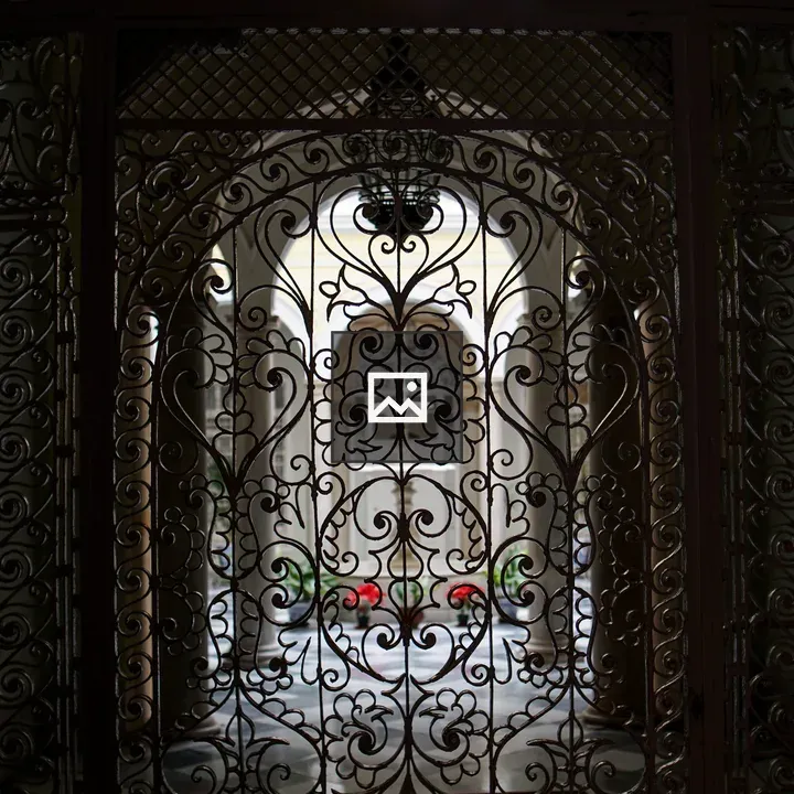 Ornate wrought iron gates