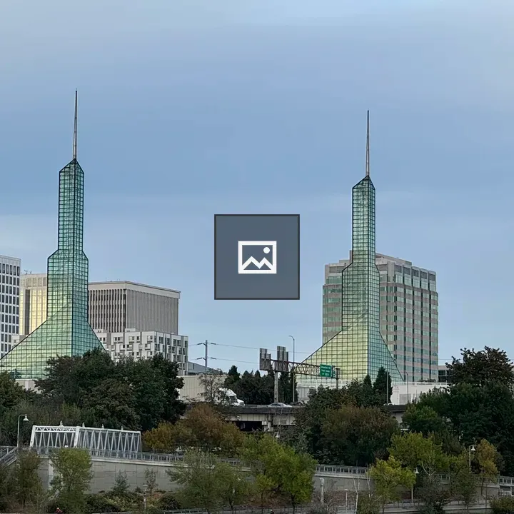 Portland skyline with Oregon Convention Center towers