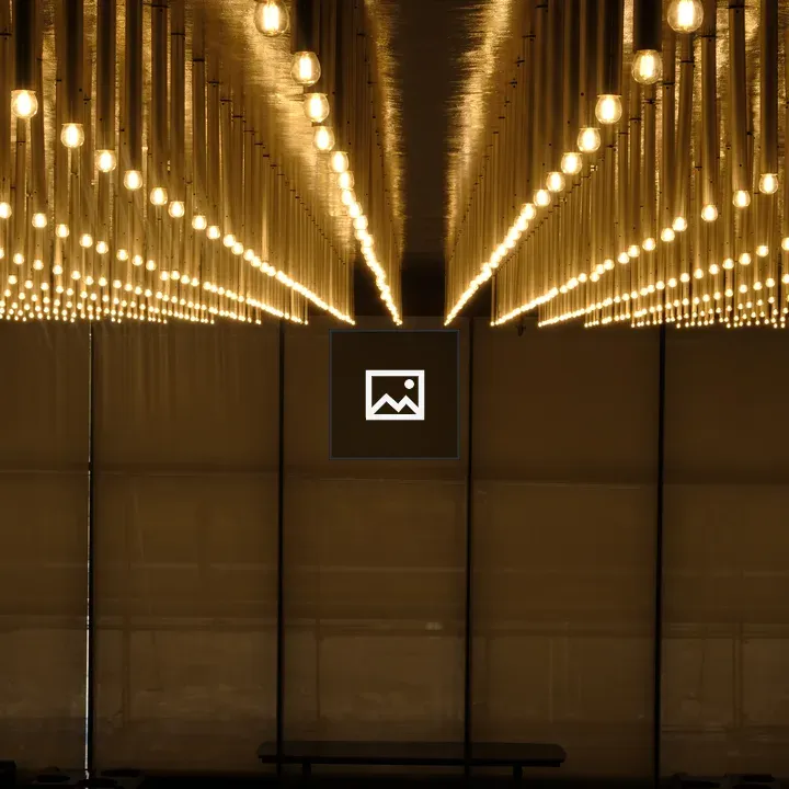 Exposed bulb grid in interior