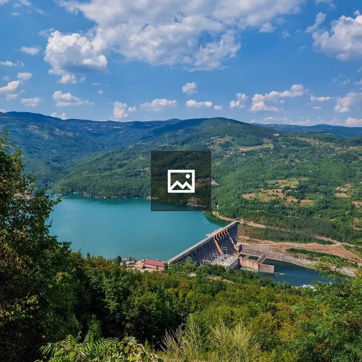 Dam in Serbia blue lake