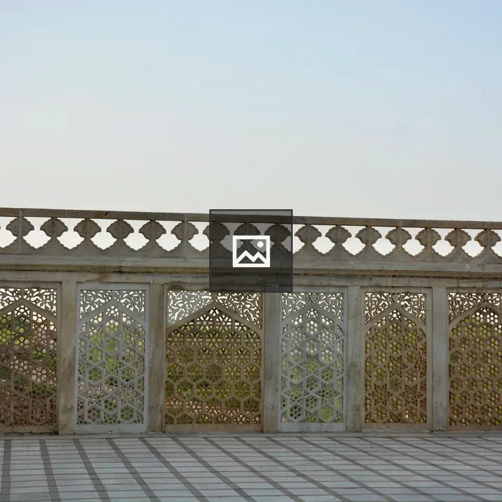 Marble railing with jali designs