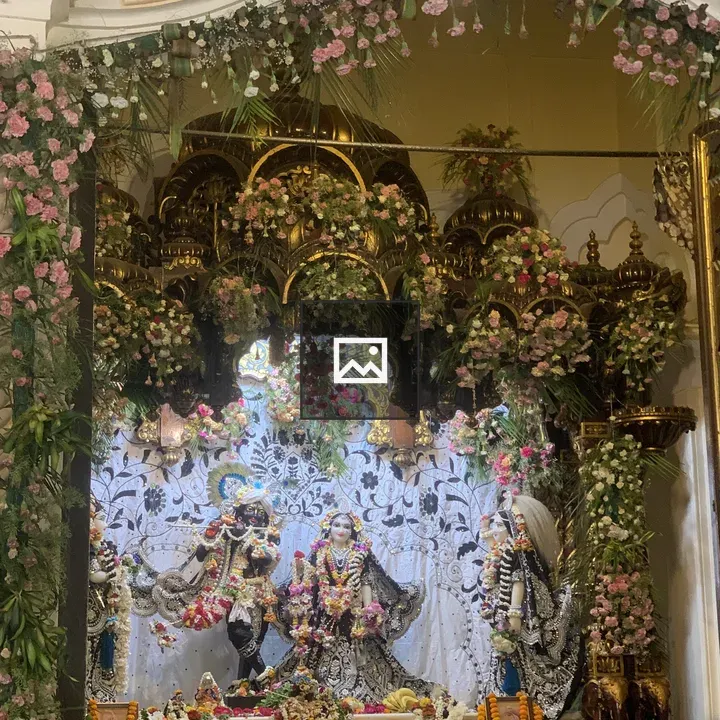 Ornate Altar with Lord Radha Krishna