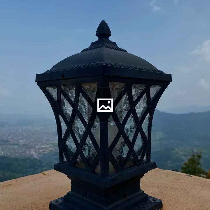 Closeup of black lamp