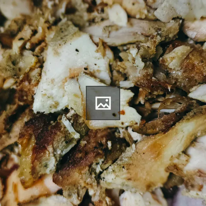 Shredded Cooked Chicken Close-Up