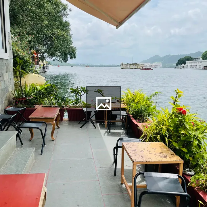 Cafe patio by the water