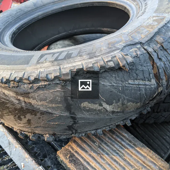 Blown out tire