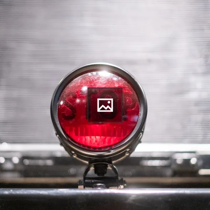 Stop light on an old car
