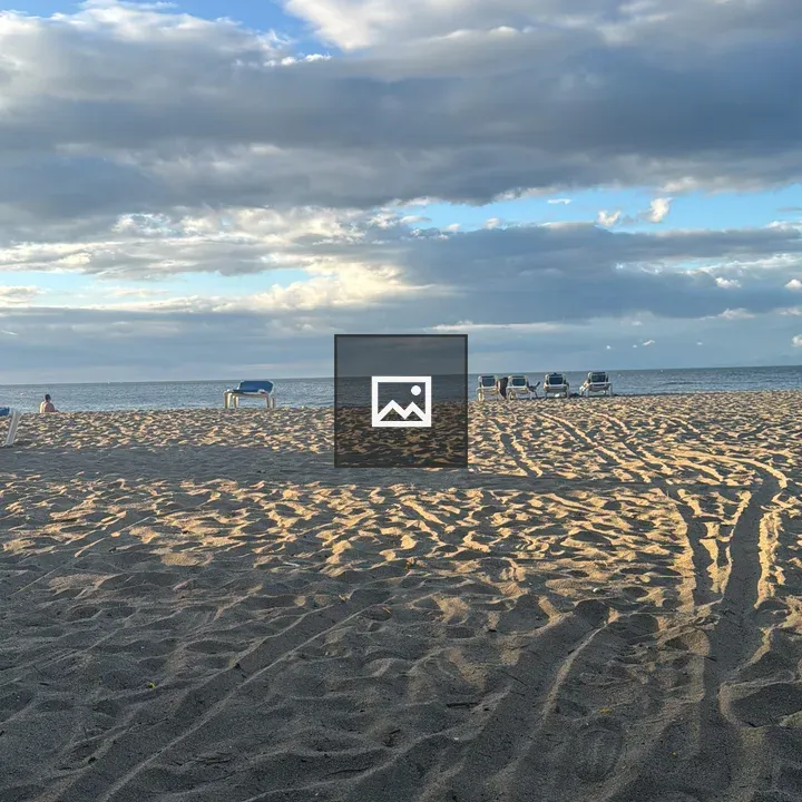 Serene Beach Scene with Sky