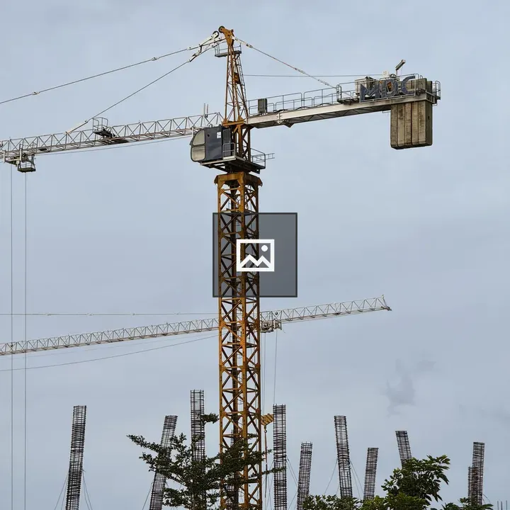 Towering crane at work