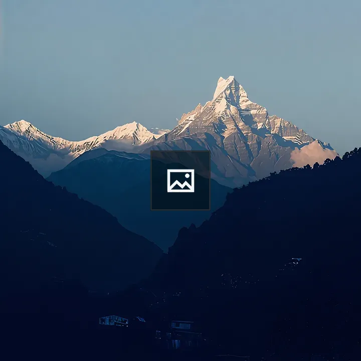 Snowy Fishtail Mountain Peak