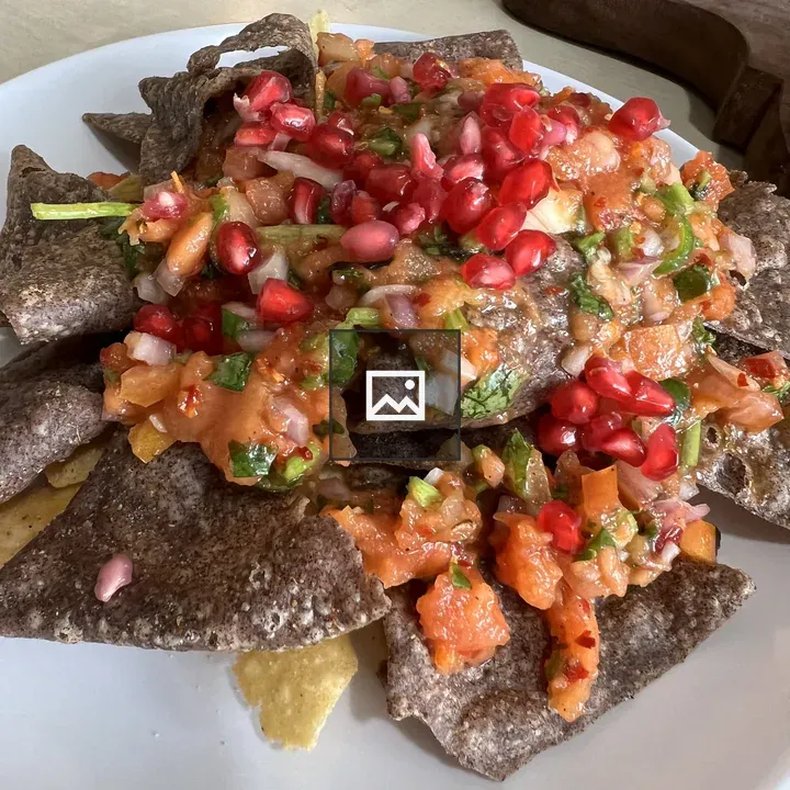 Plate of millet nachos