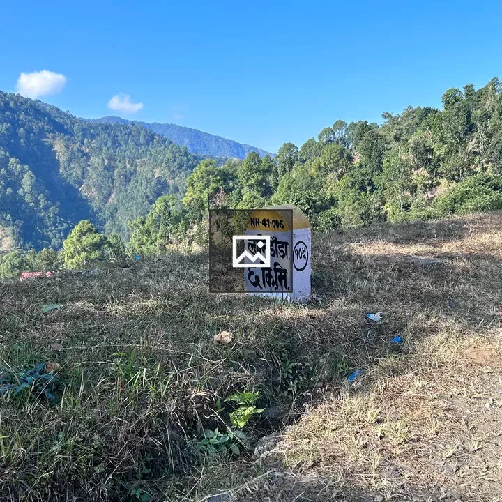 Road sign on mountain road