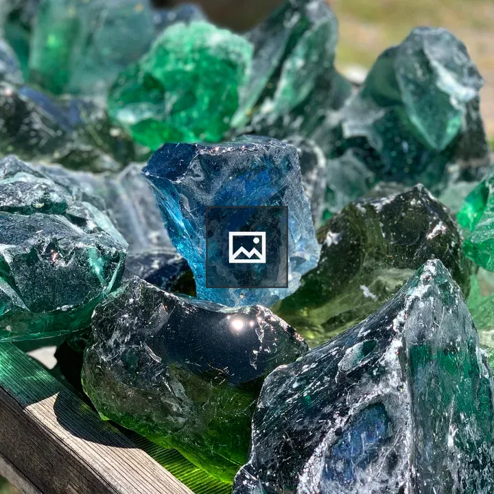 Chunks Of Blue And Green Glass