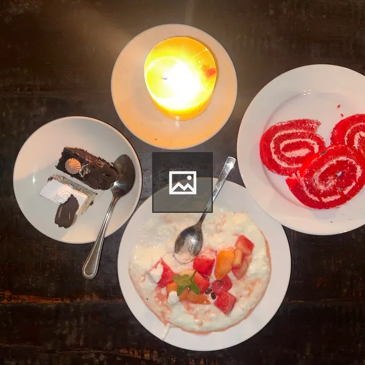 Dessert on Wooden Table
