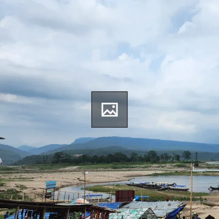 Roofs of Fishing Shacks in Foreground