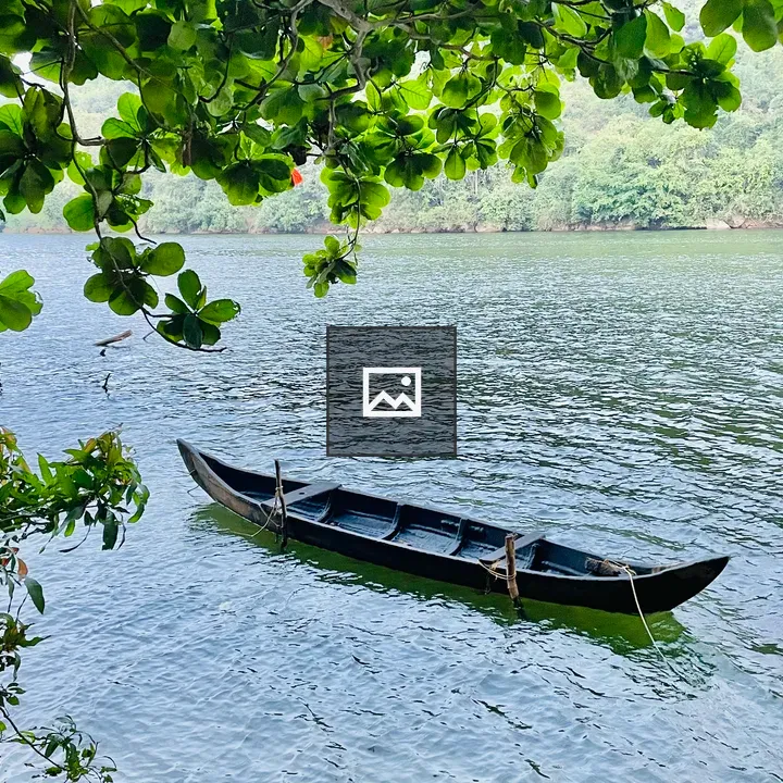 Small fishing boat on calm water