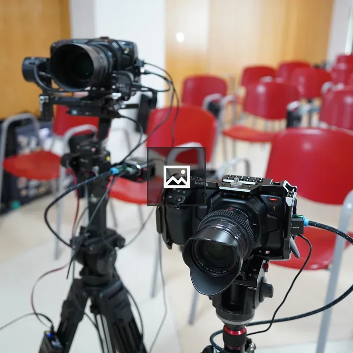 Cameras on Tripods in Room