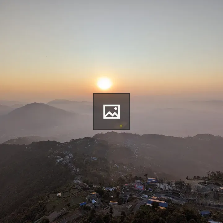 Sunrise over Pokhara mountains