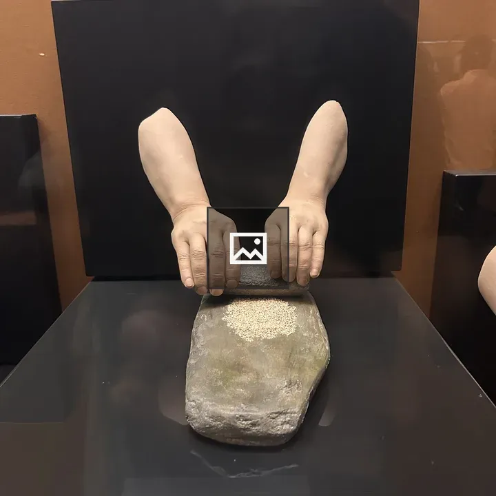 Close-up Grinding Stone Display