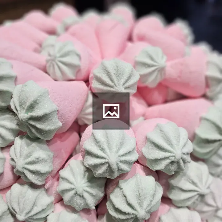 Pink and Green Meringue Candies