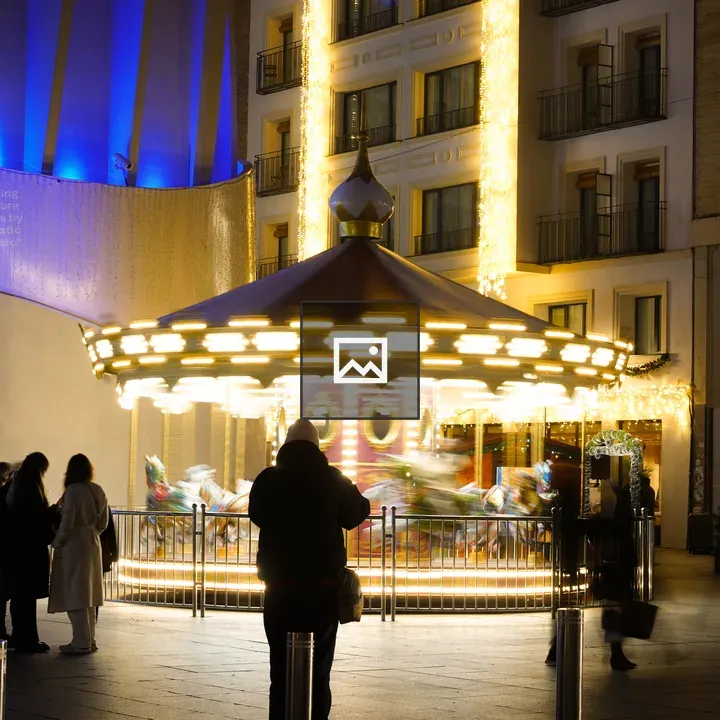 Festive Carousel at Night