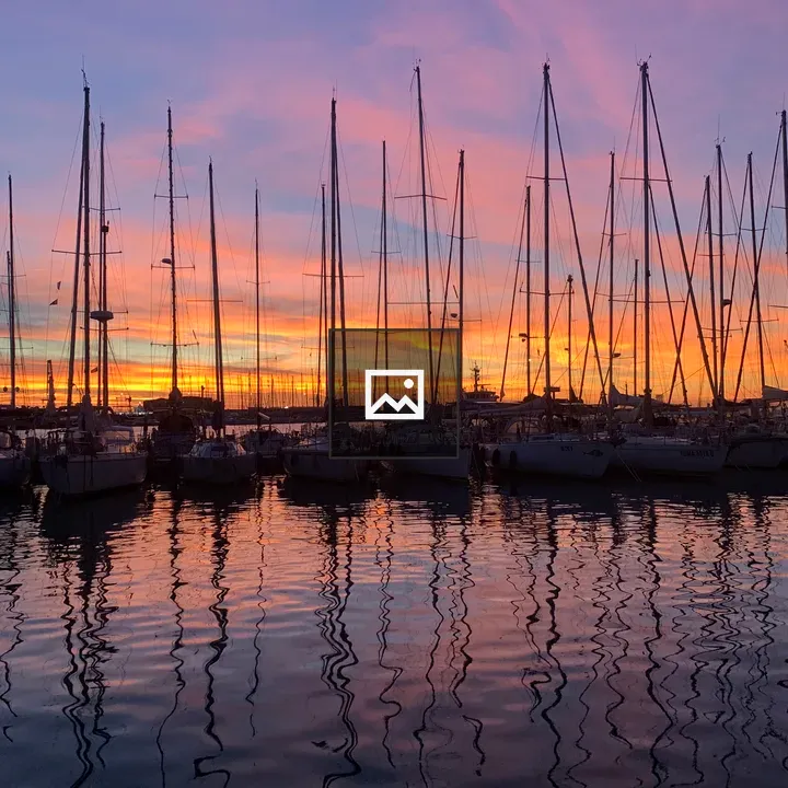 Harbor at Sunset with Masts