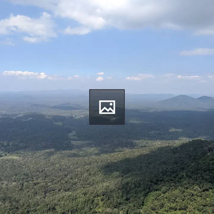 Panoramic valley scene with hills