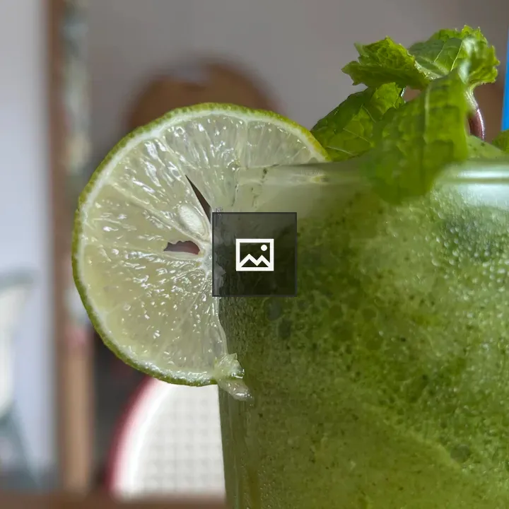 Glass of green mint lemonade