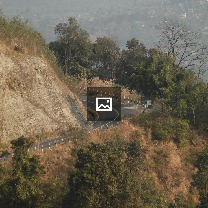 Winding road along hillside