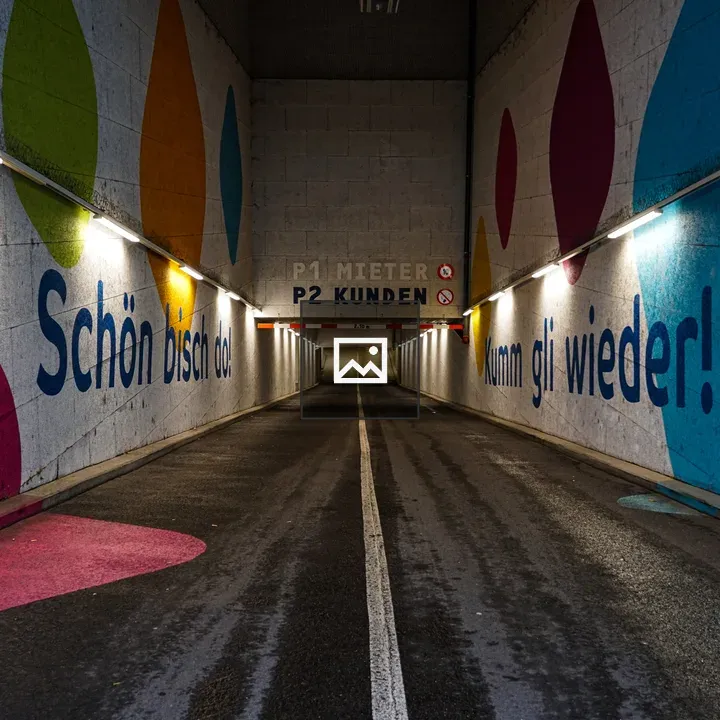 Tunnel with Colorful Walls