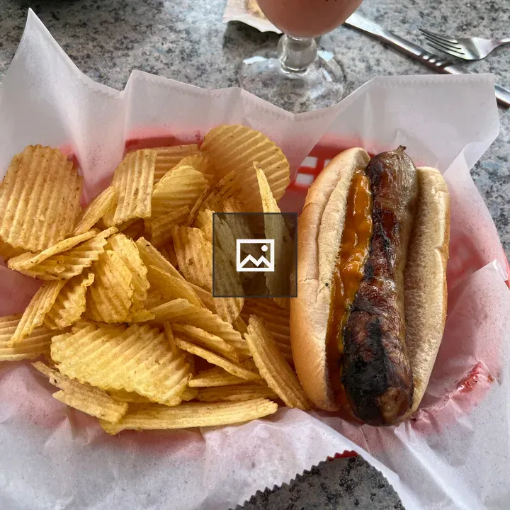 Bratwurst in a Bun with Chips