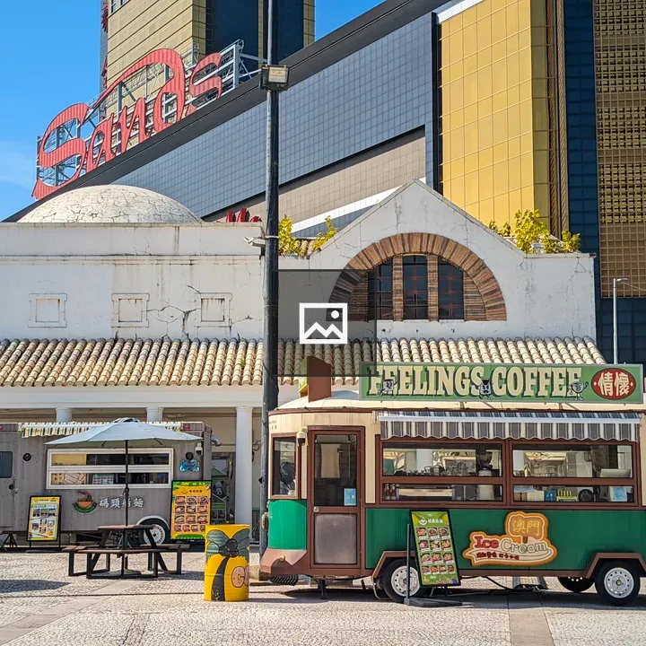 Ice cream truck in city