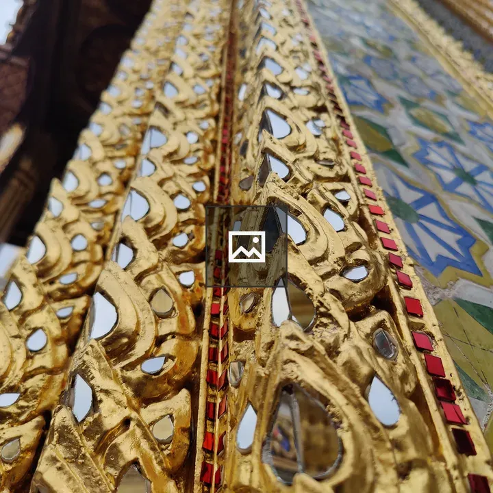 Thai palace temple corner wall