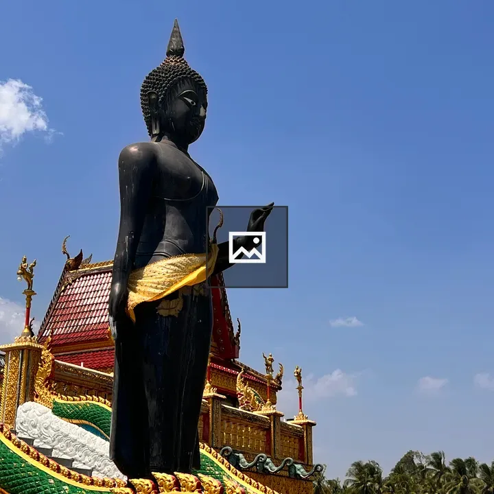 Buddha statue at temple entrance
