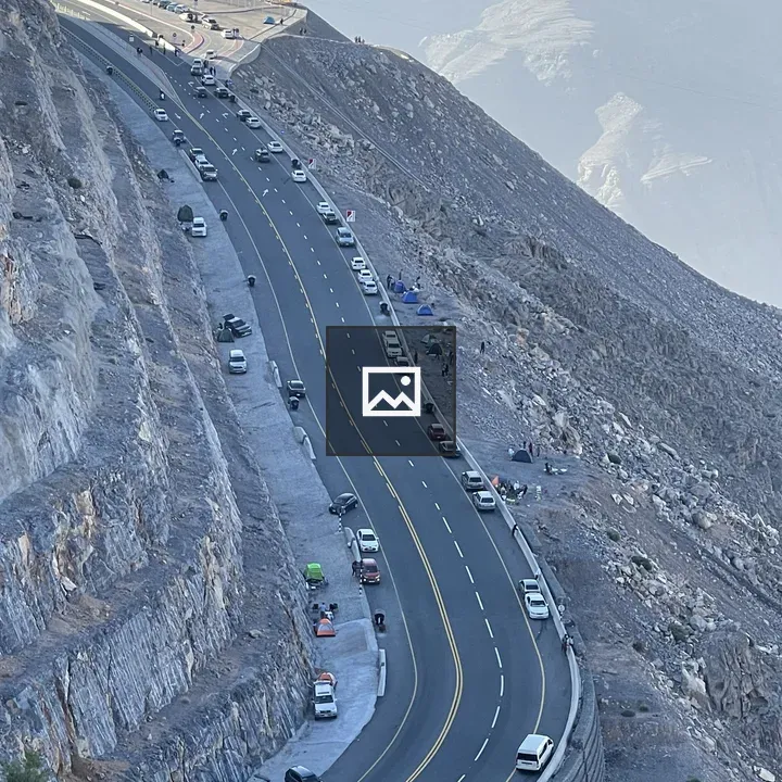 Highway on mountain slope