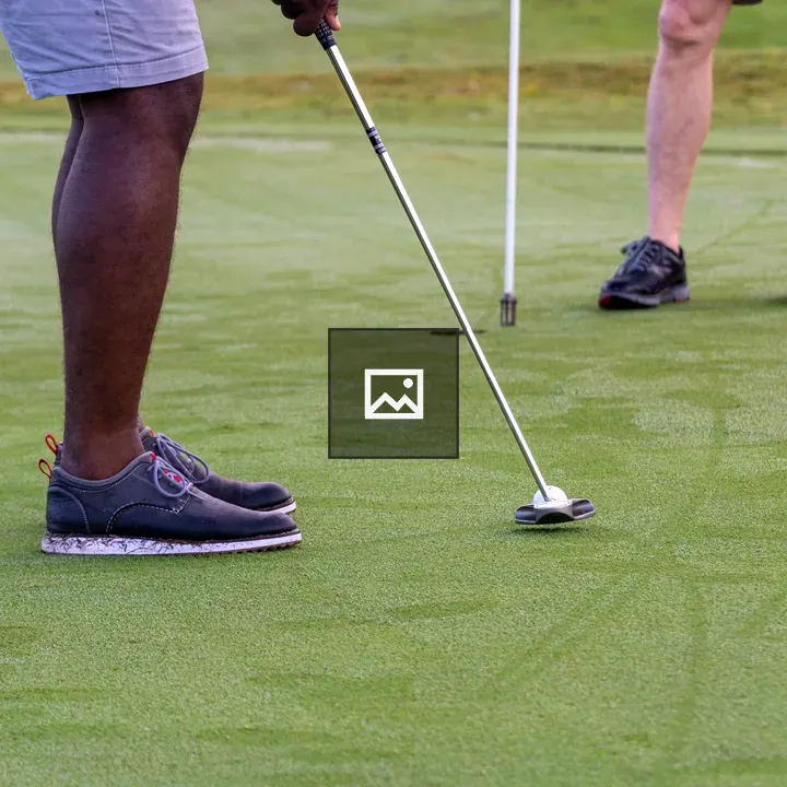 Golfers putting scene