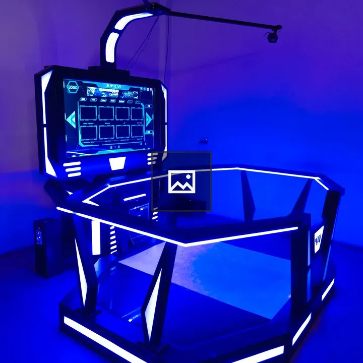 VR gaming setup with LED lights