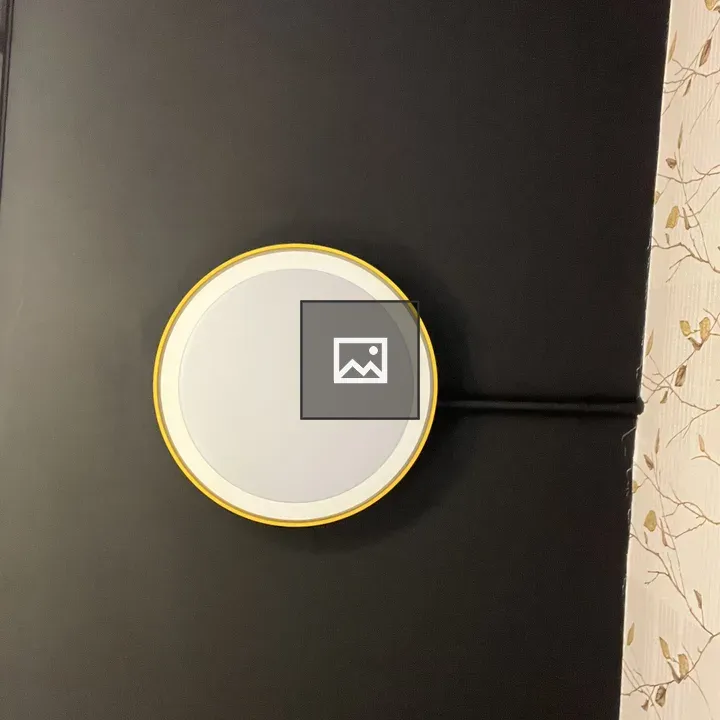 Circular light fixture close-up