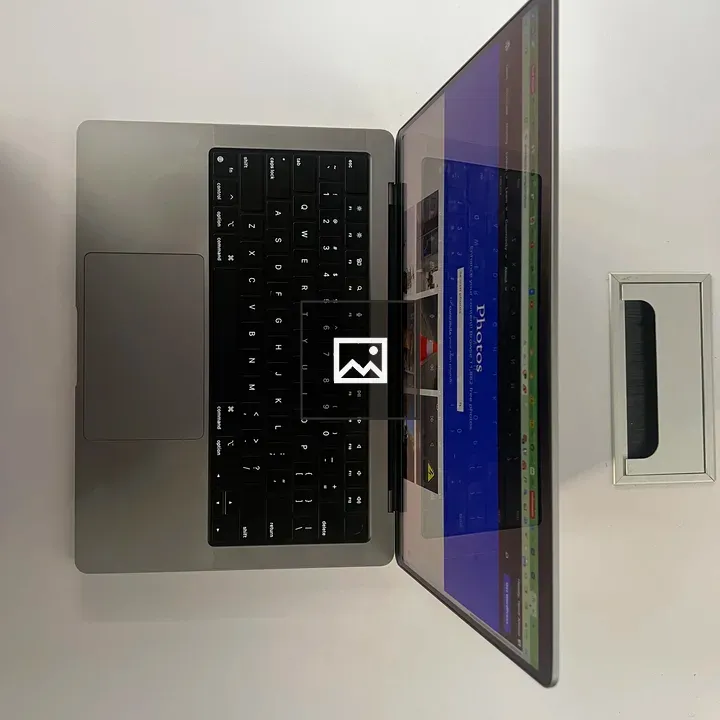 Laptop on Desk with Keyboard
