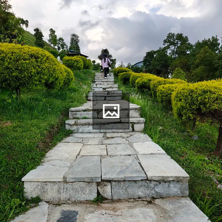 Two People on Stone Staircase