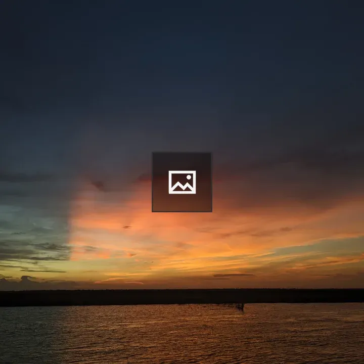 Dramatic sunset over water