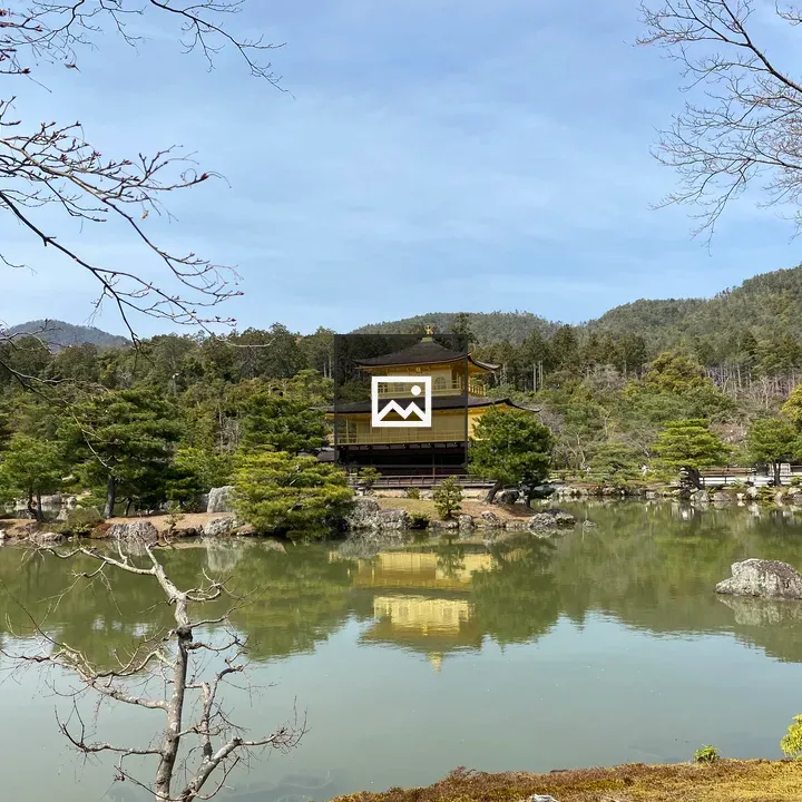 Golden Japanese Pavilion Reflection