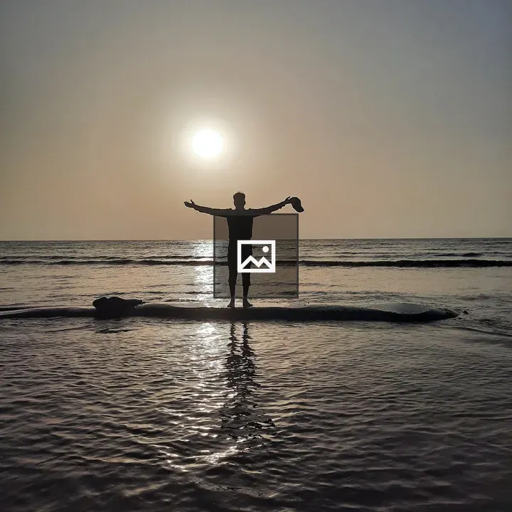 Lone Man in Ocean Waters