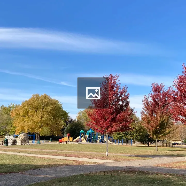Children at fall playground view