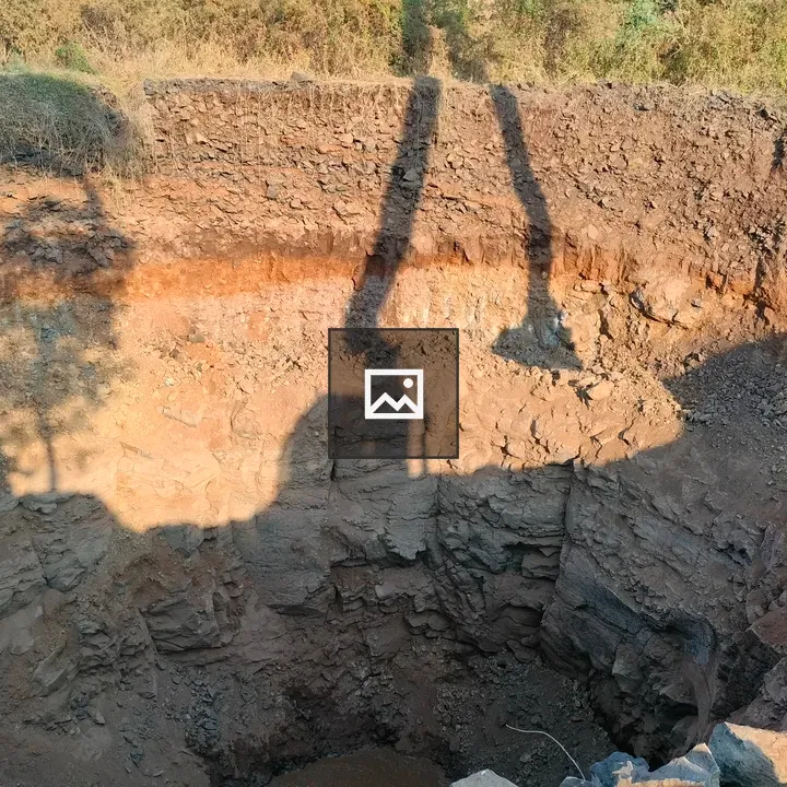 Excavation site over rugged rock